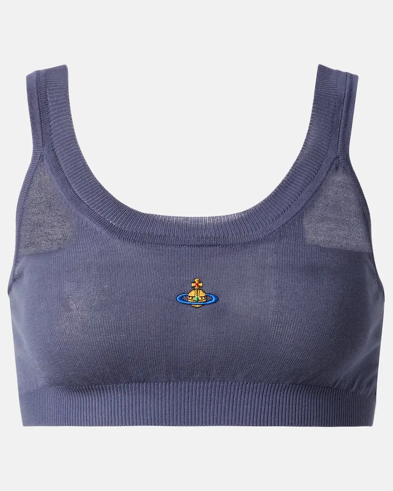 Vivienne Westwood Tank top Bea in cotone con ricamo Grigio