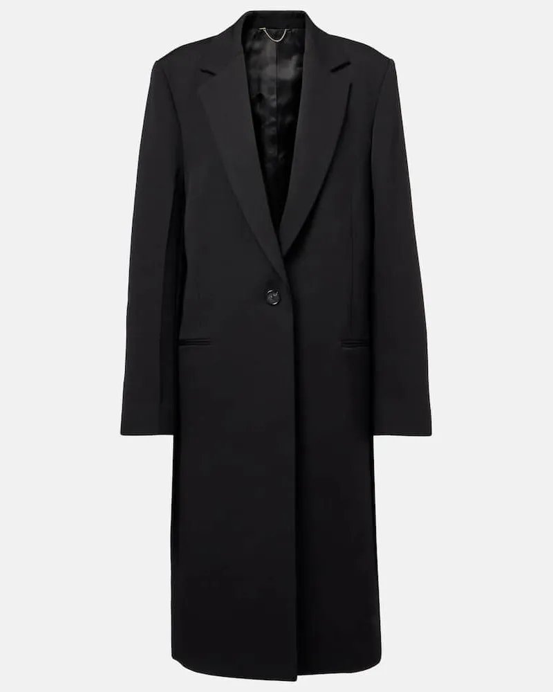 Totême Cappotto in canvas di misto lana Nero