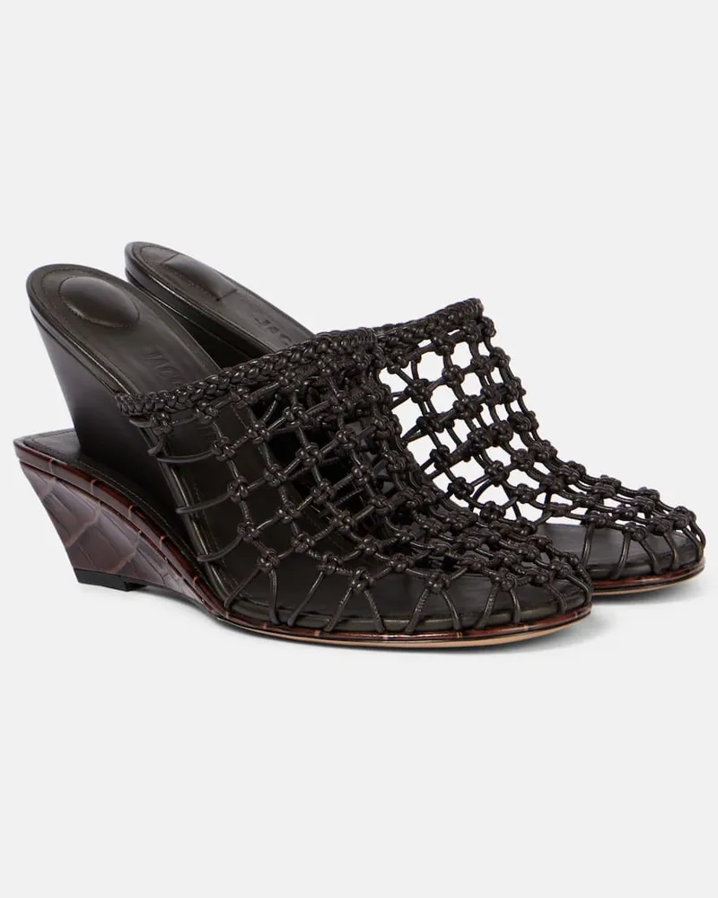 Jacquemus Mules Double 110 in pelle Nero