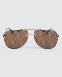 Fendi Occhiali da sole aviator Fendi Sky con logo Oro