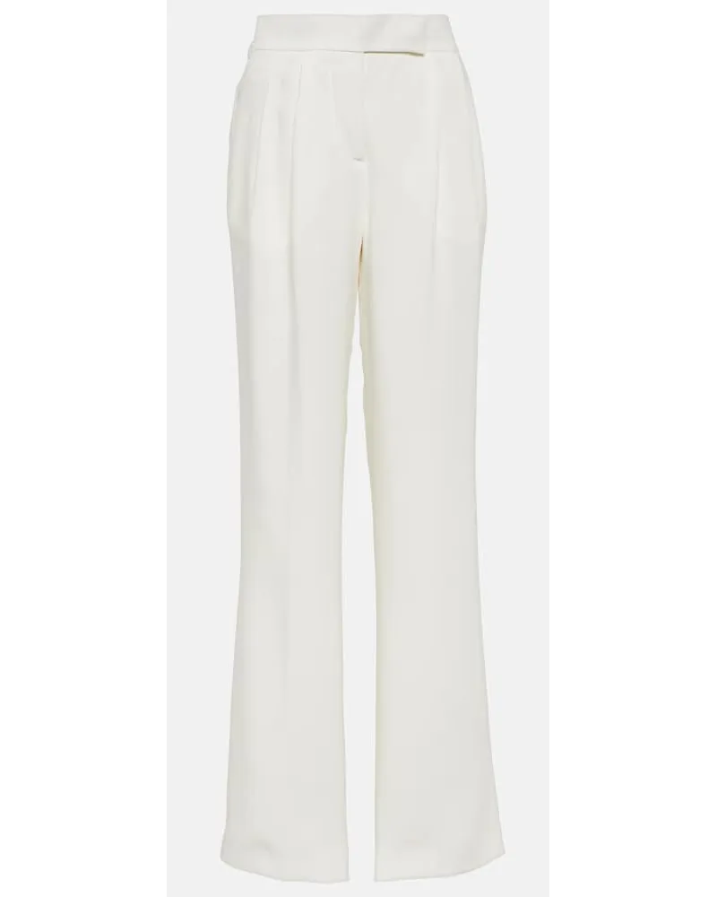 Tom Ford Pantaloni in georgette di seta Bianco