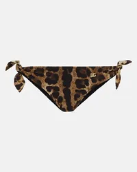 Dolce & Gabbana Slip bikini con stampa leopardata Multicolore