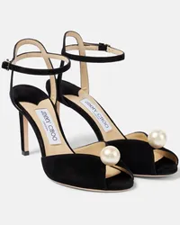 Jimmy Choo Sandali Sacora 85 in suede Bianco