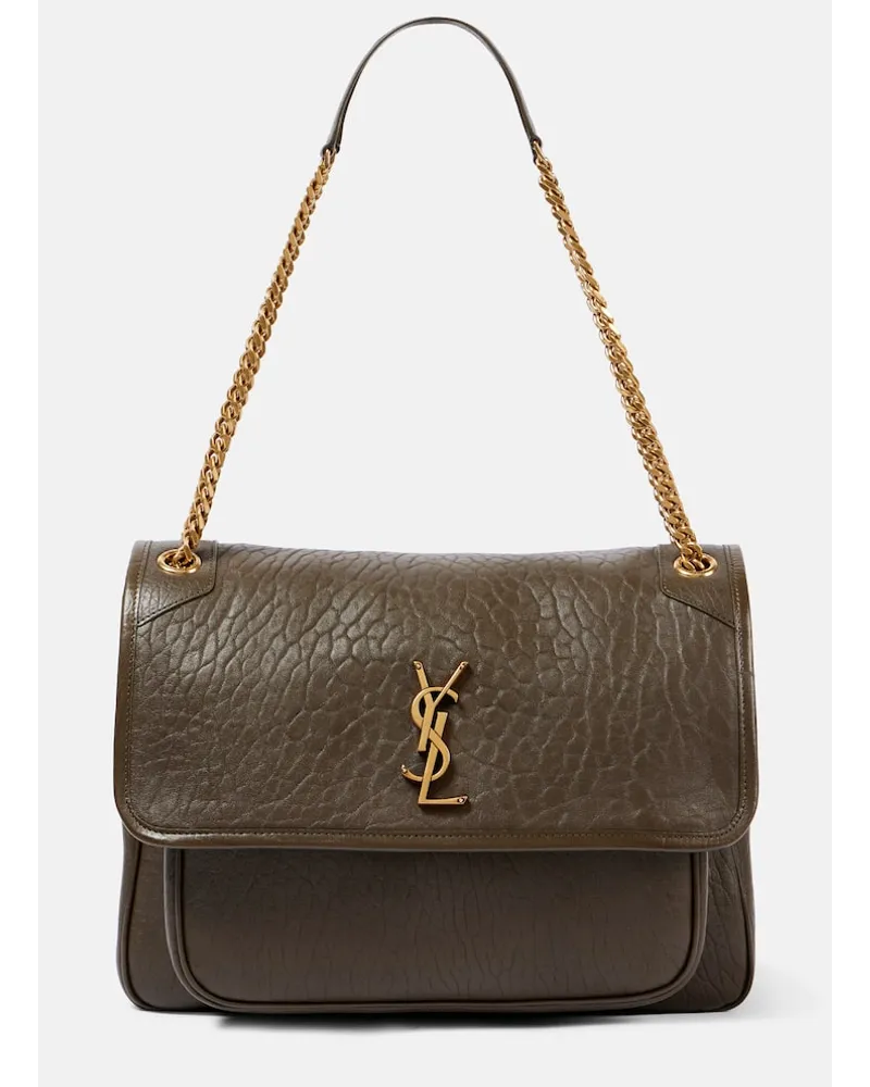Saint Laurent Borsa a spalla Niki Large in pelle Verde