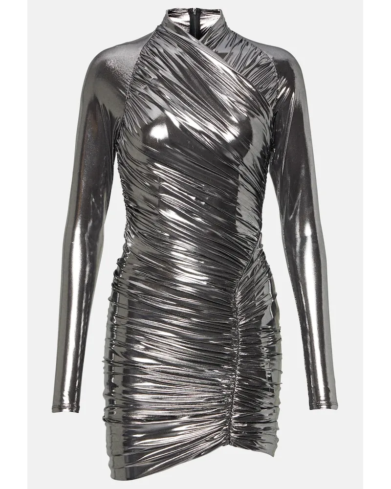 Ferragamo Miniabito in jersey metallizzato Argento