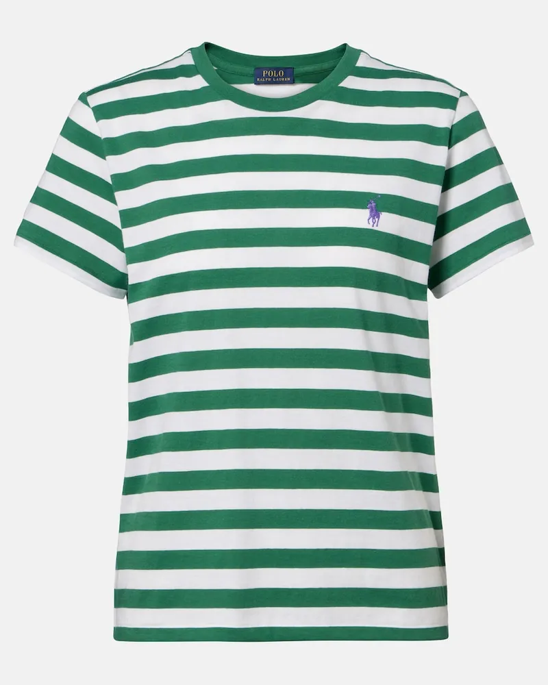 Ralph Lauren T-shirt in jersey di cotone a righe Verde