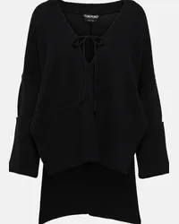 Tom Ford Pullover in misto cashmere con scollo bardot Nero