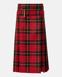 Alexander McQueen Kilt in lana Rosso