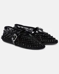 Alaïa Alaïa Ballerine Mary Jane in mesh con borchie Nero