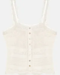 LoveShackFancy Camisole Sully in cotone Bianco