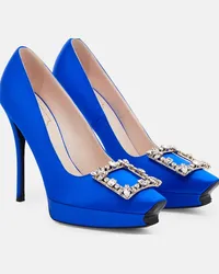 Roger Vivier Pumps in raso con plateau Blu