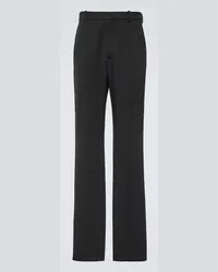 Saint Laurent Pantaloni a gamba larga in lana Nero