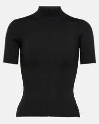 Oscar de la Renta Top in maglia di misto seta Nero