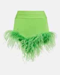 Giuseppe di Morabito Shorts in maglia con piume Verde