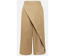 Pantaloni cropped in drill di cotone