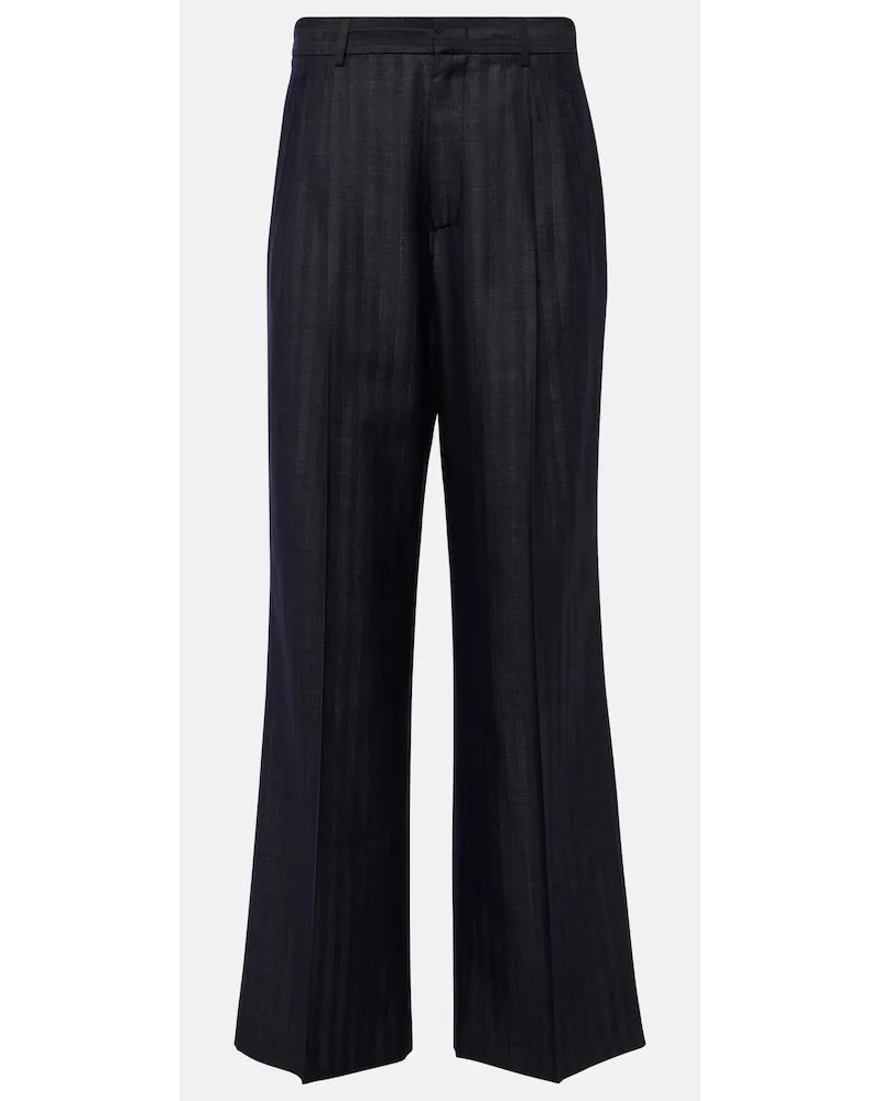 Etro Pantaloni a gamba larga in misto lana Blu