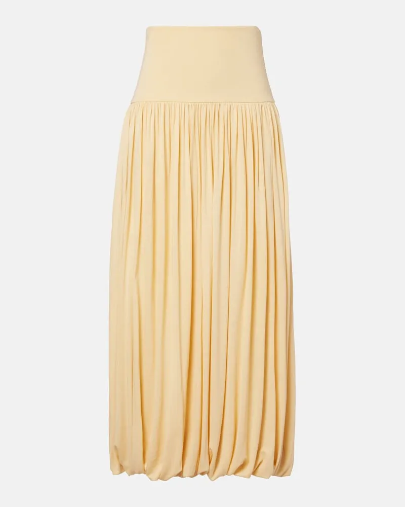 Totême Gonna midi in jersey Giallo