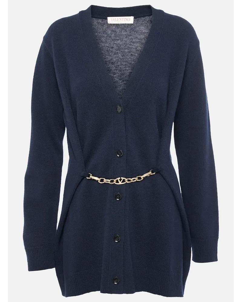 Valentino Garavani Cardigan in lana vergine Blu