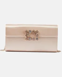 Roger Vivier Borsa in raso con cristalli Rosa