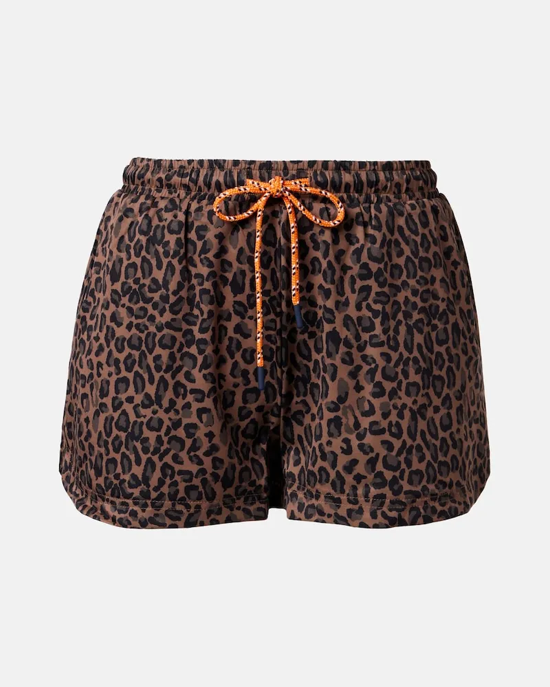 The Upside Shorts sportivi Ludlow Lucky con stampa leopardata Marrone