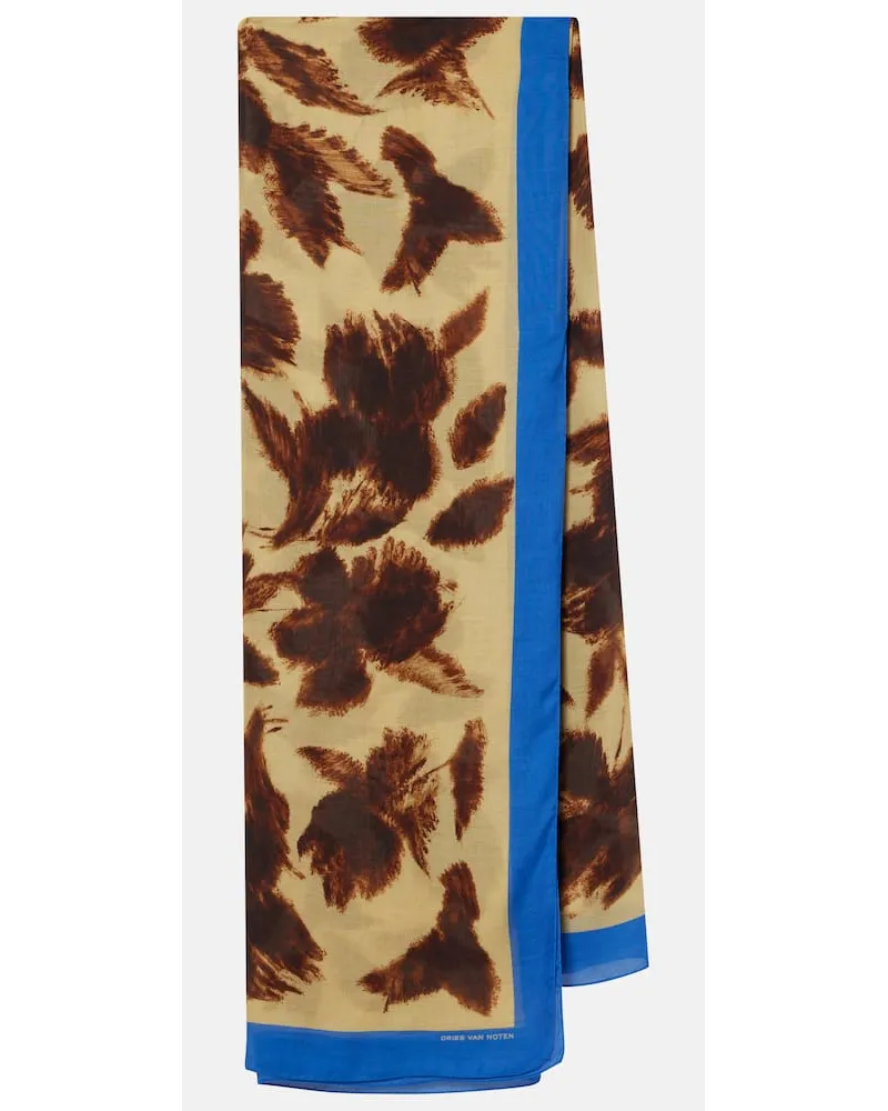 Dries van Noten Foulard con stampa Marrone