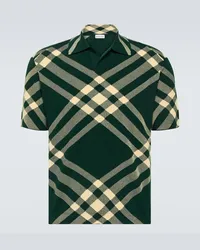 Burberry Polo in misto lana a quadri Verde