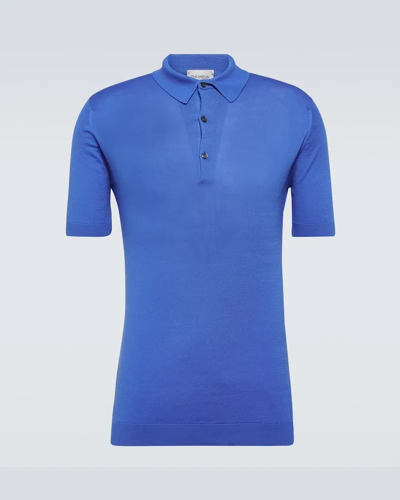 John Smedley Polo Adrian in cotone Blu