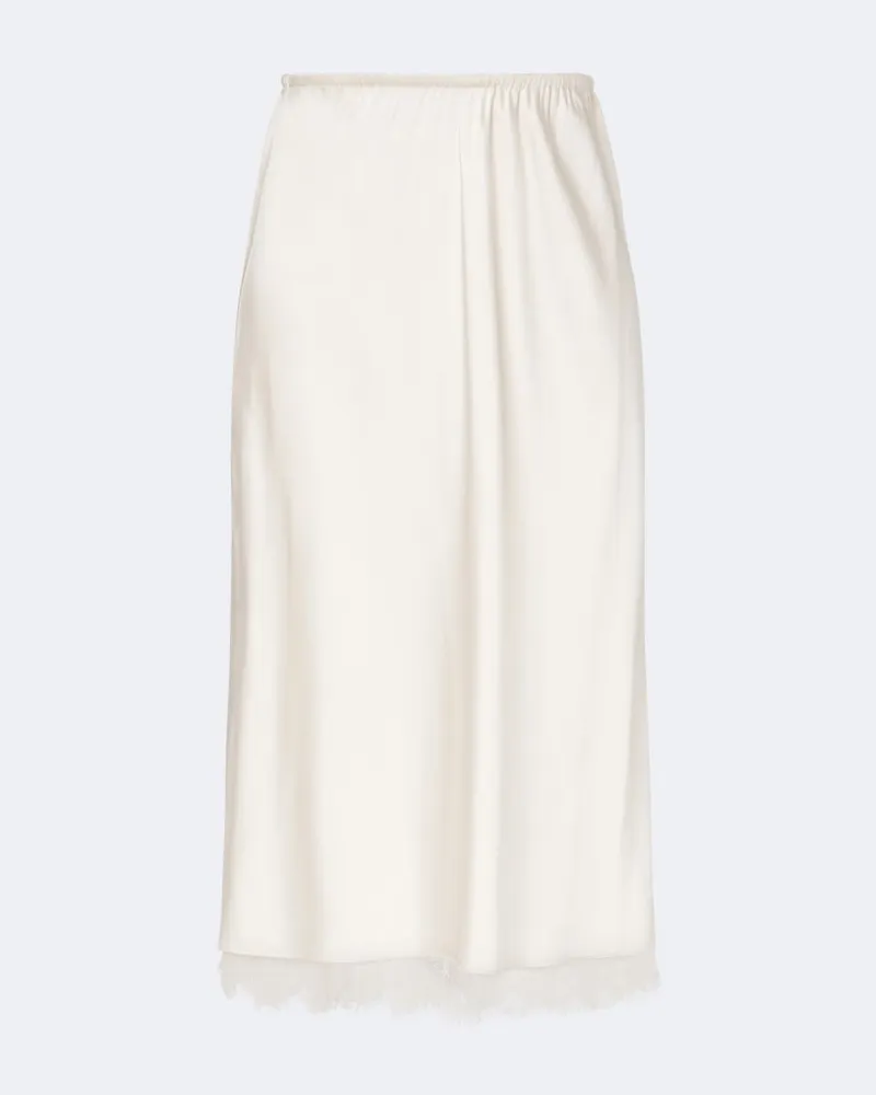 Vince Gonna midi in satin con pizzo Bianco