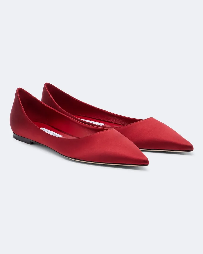 Jimmy Choo Ballerine Love in suede Rosso