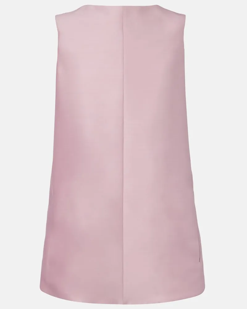 Balenciaga Abito corto in seta e lana Rosa