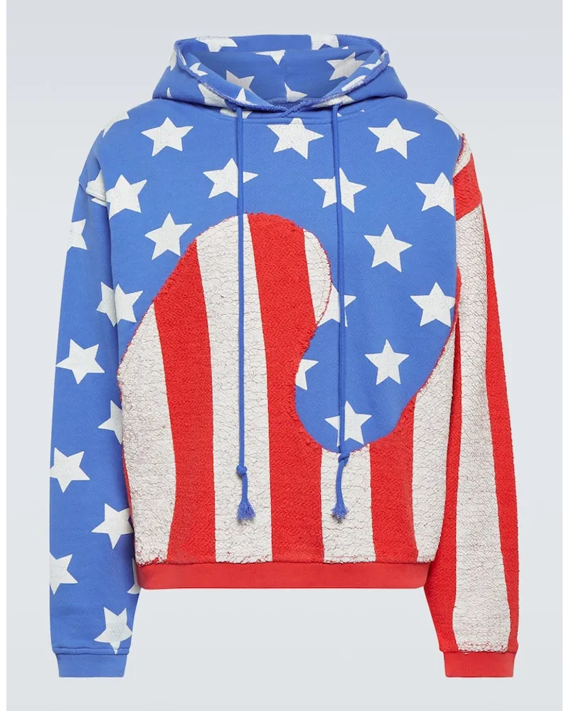 ERL Felpa Stars and Stripes in cotone Blu