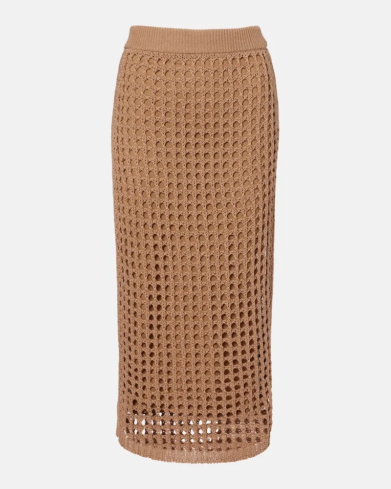Max Mara Gonna midi Geode in cotone lavorato a maglia Marrone