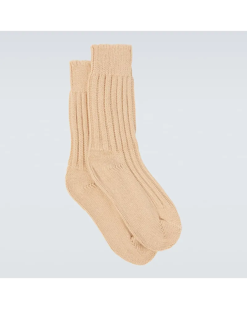 The Elder Statesman Calzini Yosemite in cashmere Beige