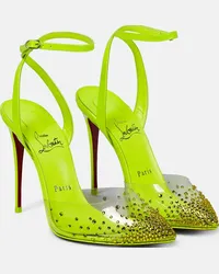 Christian Louboutin Pumps Spikaqueen 100 con cristalli Giallo