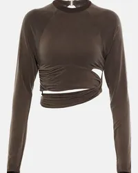 Jacquemus Top cropped Le T-shirt Espelho Marrone