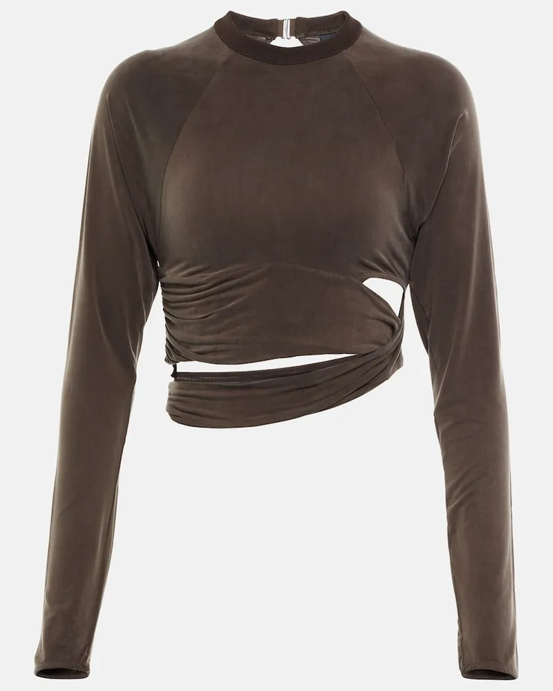 Jacquemus Top cropped Le T-shirt Espelho Marrone