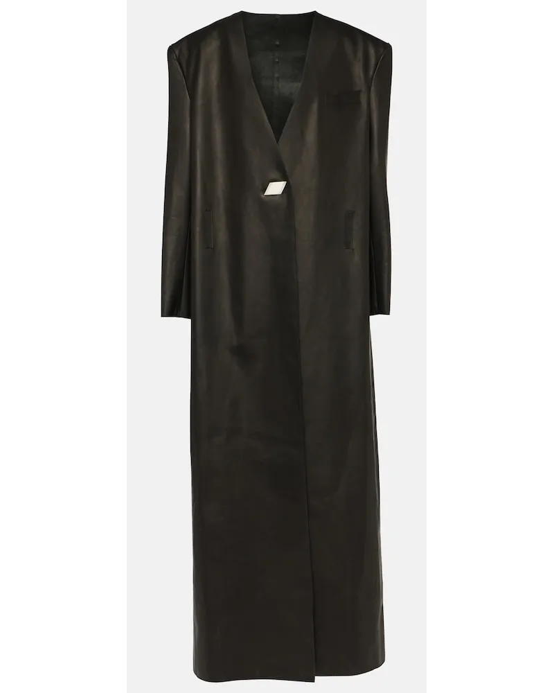 ATTICO Cappotto oversize in pelle Nero