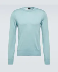 Tom Ford Pullover in cashmere e seta Blu