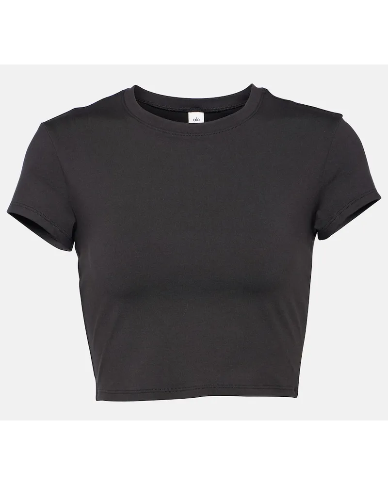 alo T-shirt cropped Alosoft Finesse Nero