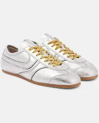 Dries van Noten Sneakers in pelle metallizzata Argento