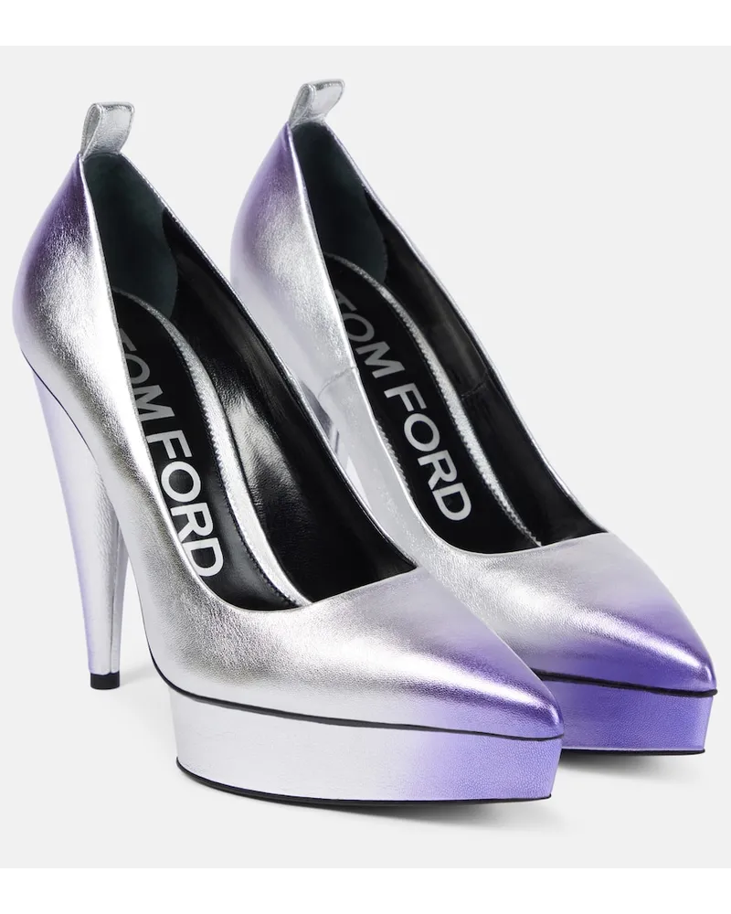 Tom Ford Pumps in pelle metallizzata con plateau Multicolore