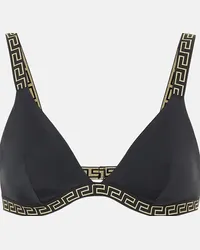 Versace Top bikini con Greca Nero