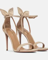 Aquazzura Sandali Bow Tie 105 in suede Beige