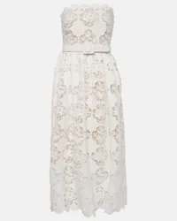 Oscar de la Renta Abito midi in pizzo guipure Bianco