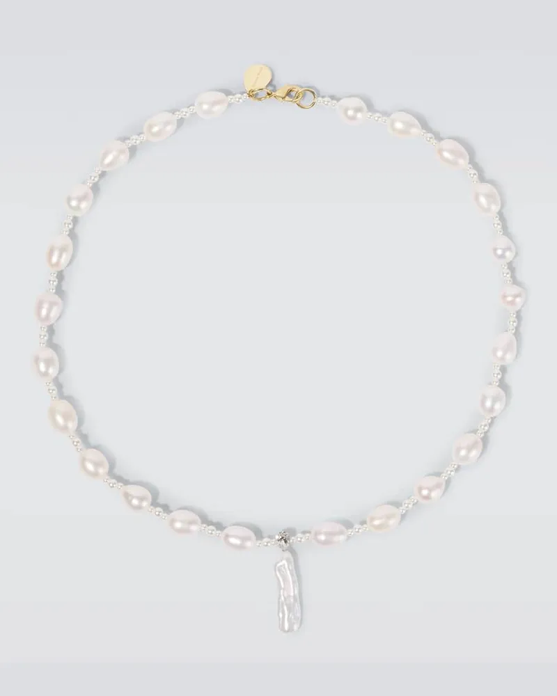 Simone Rocha Collana Staccato con perle e perle bijoux Bianco