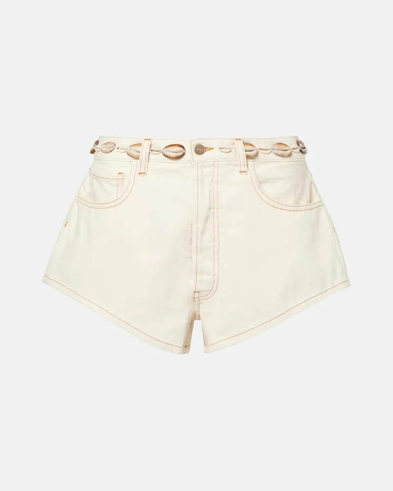 Alanui Shorts di jeans Ocean Dream Bianco