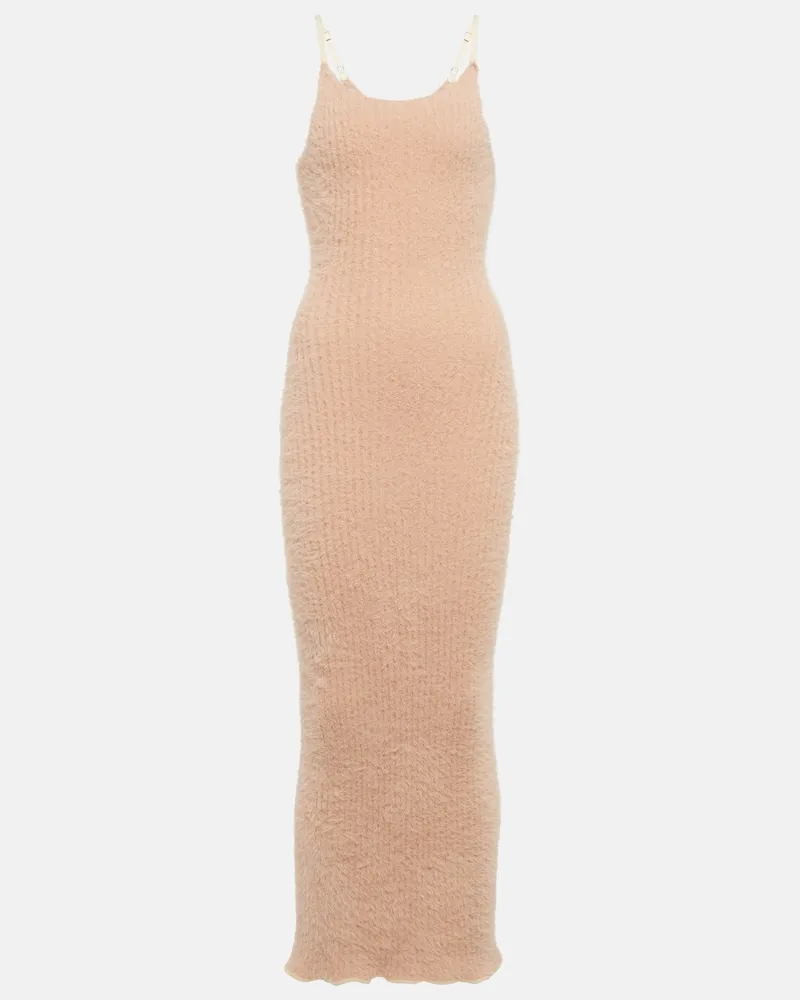 Maison Margiela Abito midi in maglia a coste Rosa