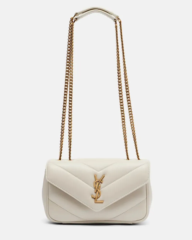 Saint Laurent Borsa a spalla Loulou Mini in pelle Bianco