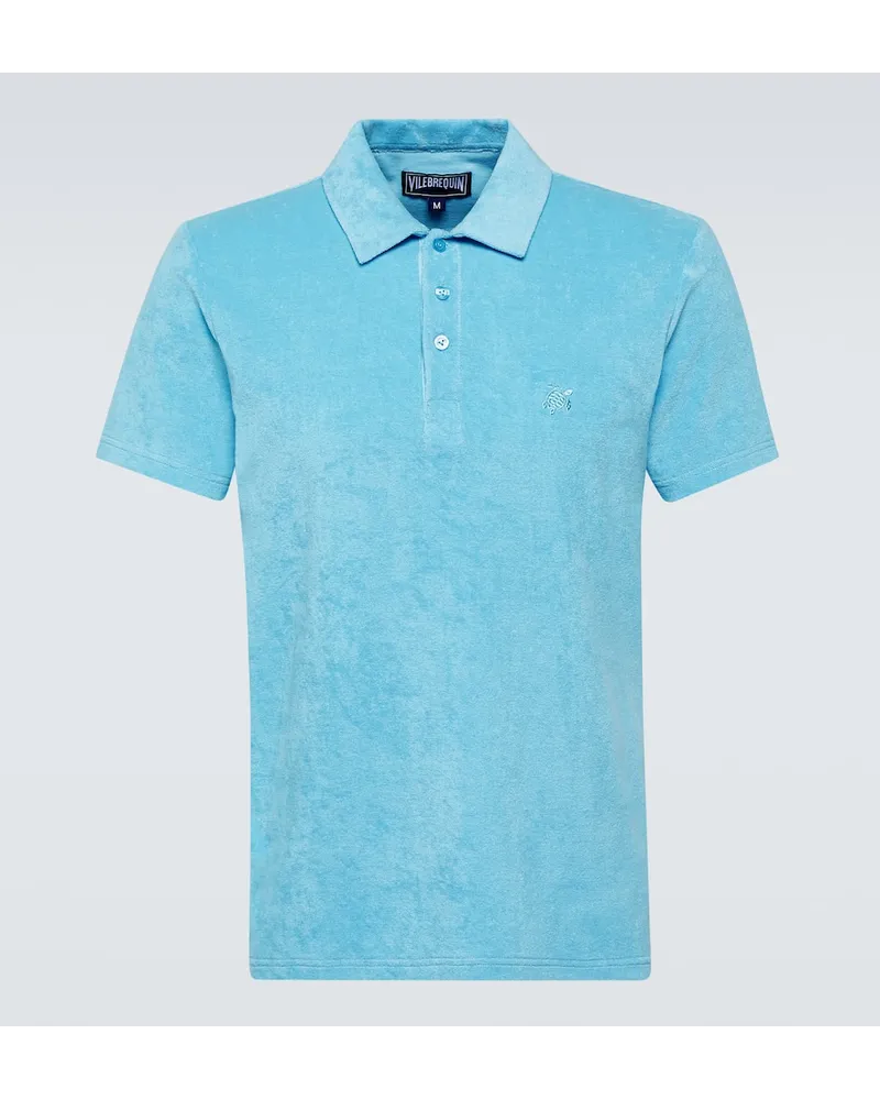 Vilebrequin Polo Phoenix in spugna di misto cotone Blu