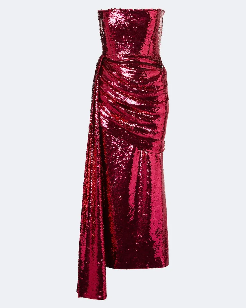 Alex Perry Abito bustier con paillettes Rosa